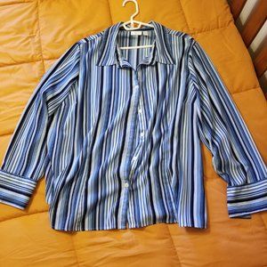 Womens Blue Striped Blouse - Apt 9 - XXL